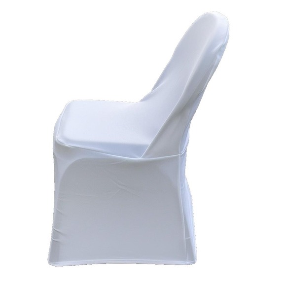White Wedding Chair Cover Fitted Polyester Set of 6 Banquet Folding Party Event - Picture 2 of 3